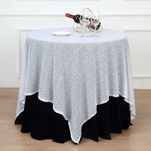 White Sequin Tablecloth