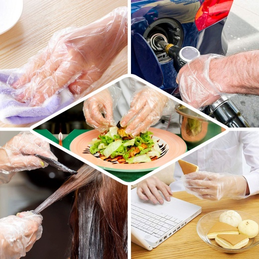 Clear plastic sale food service gloves