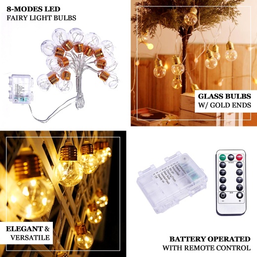 3 Ft LED String Lights with Cotton Ball Remote Control Christmas