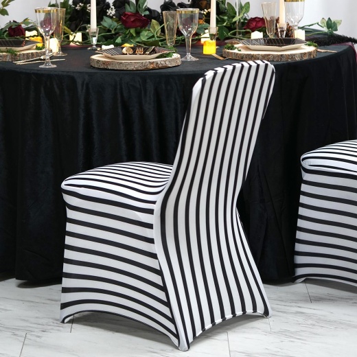 Buy Black and White Checkered Stretch Spandex Folding Chair Covers