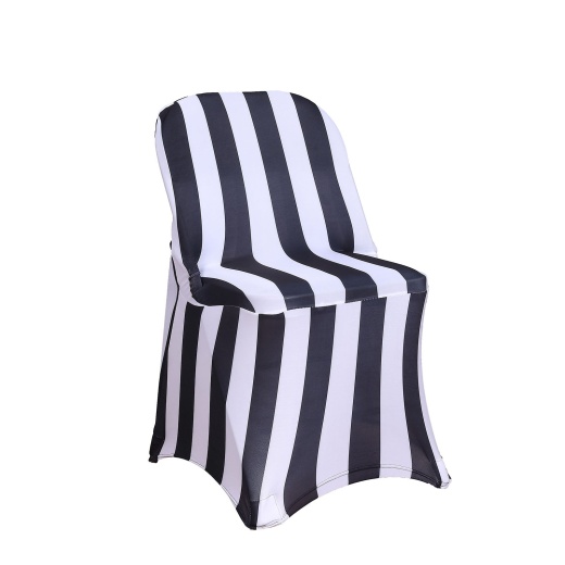 Black Spandex Stretch Fitted Folding Chair Cover