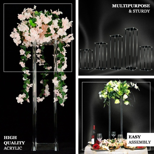 Acrylic Vase Clear Flower Stand Table Centerpiece for Marriage