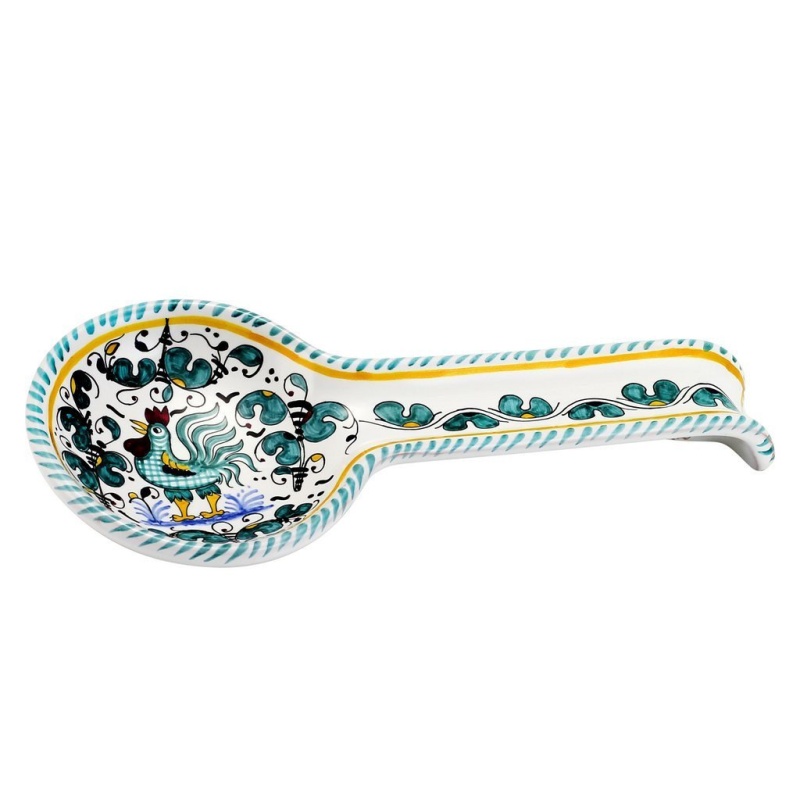 Orvieto Green Rooster: Spoon Rest