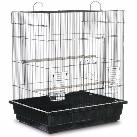 Square Roof Parakeet Cage - Black