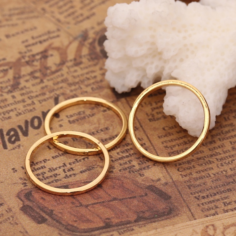 1Mm Copper Closed Soldered Jump Rings Findings Circle Ring 18K Real Gold Plated 15Mm( 5/8") Dia., 10 Pcs