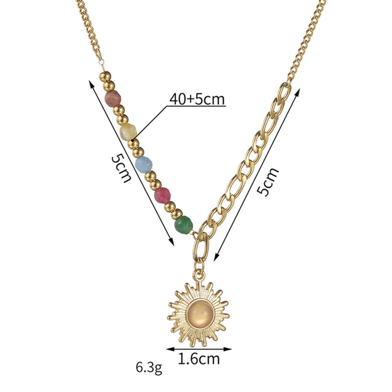 Eco-Friendly Vacuum Plating Simple & Casual Retro 14K Gold Color 304 Stainless Steel Sunflower For Women Party 40Cm(15 6/8") Long, 1 Piece