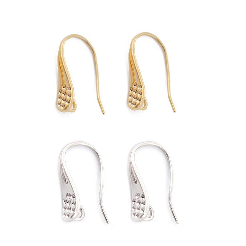 Copper Ear Wire Hooks Earring Findings 18K Real Gold Plated W/ Loop 17Mm( 5/8") X 10Mm( 3/8"), Post/ Wire Size: (21 Gauge), 4 Pcs