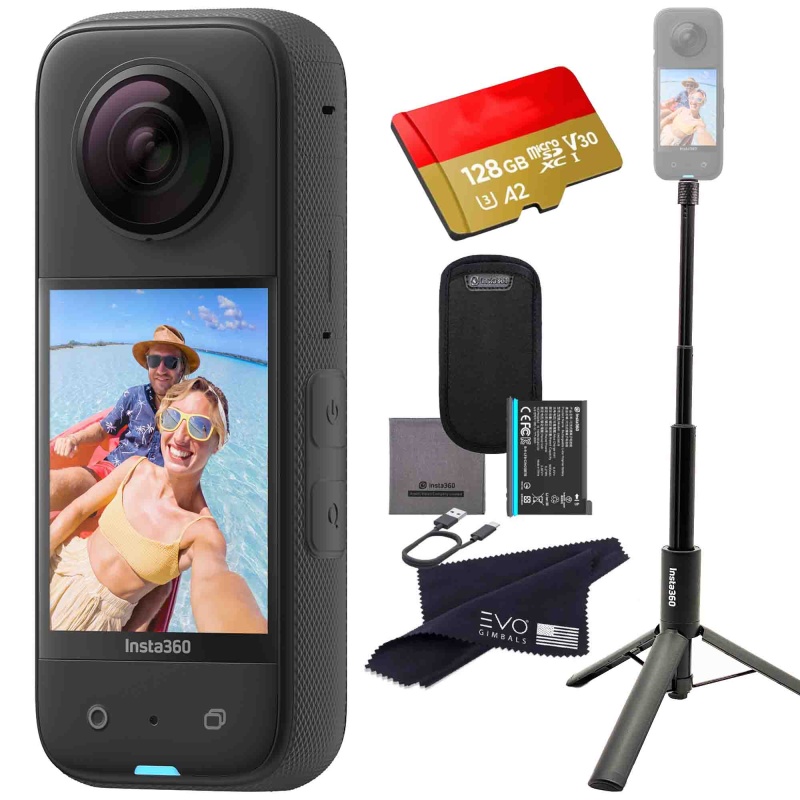 Insta360 X3 Bundle With 2-In-1 Invisible Selfie Stick& Sd Card