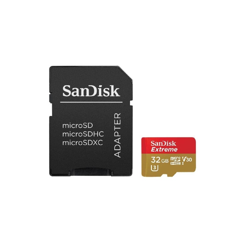 Sandisk 32Gb Extreme Microsdhc Uhs-I Card With Adapter