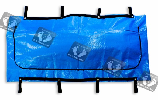 FEMA Blue Chlorine-Free Body Bag - 8 Handle - Bariatric Size