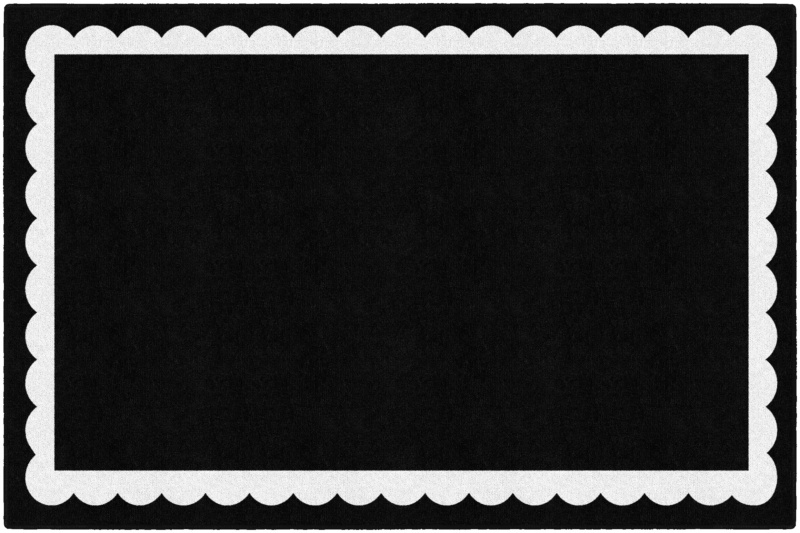 Black White & Stylisch Brights Black & White Scallop Border 5' X 7'6"