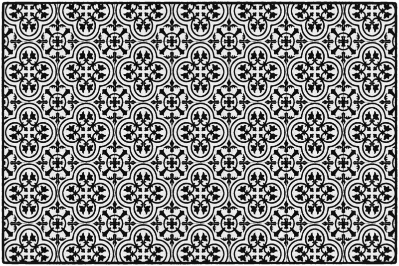 Simply Stylish Black & White Tile 5' X 7'6"