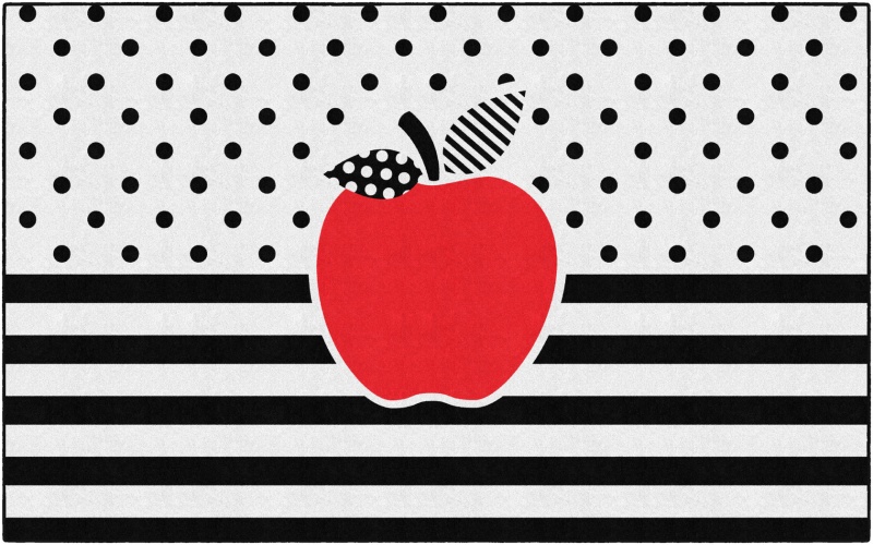 Black White and Stylish Brights Red Apple 7'6" x 12'