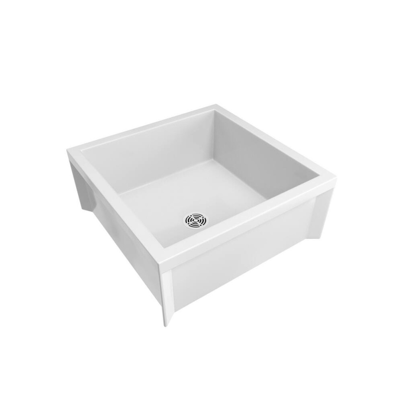 Pfmb Series 24 X 24 In. Mop Basin In White With Pvc Strainer