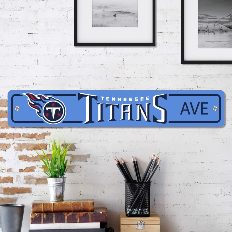 Tennessee Titans 4 x 18 Team Boulevard Metal Sign