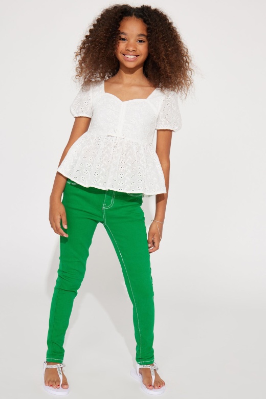 Mini Stitch Games Skinny Jeans - Green