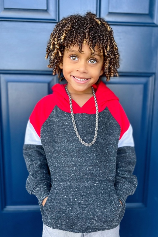 Mini Ryan Colorblock Hoodie - Red/Combo