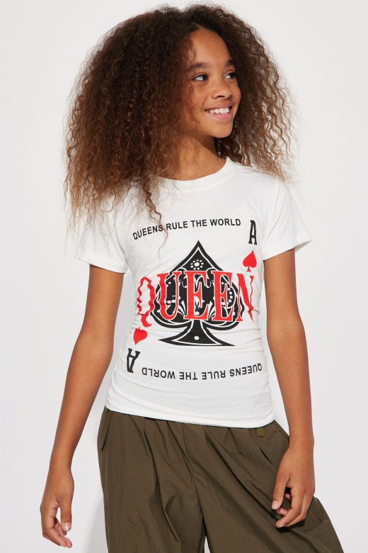 Mini Queens Rule The World Top - Ivory