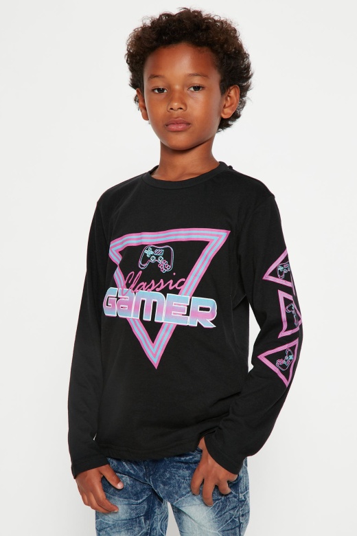 Mini Classic Gamer Long Sleeve Tee - Black