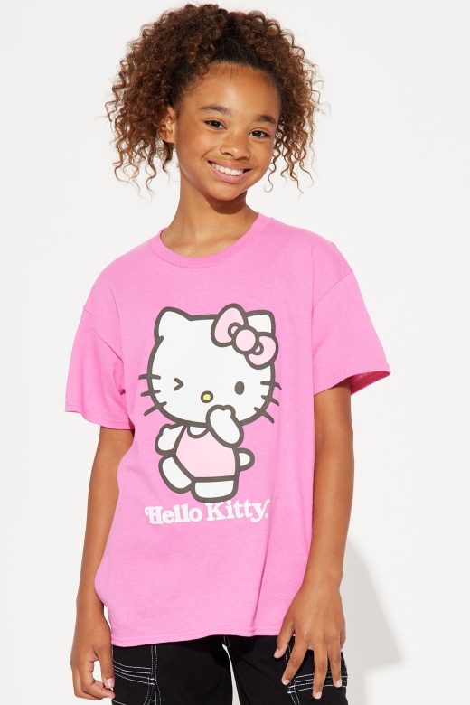 Mini Hello Kitty Walking Along Short Sleeve Tee - Pink