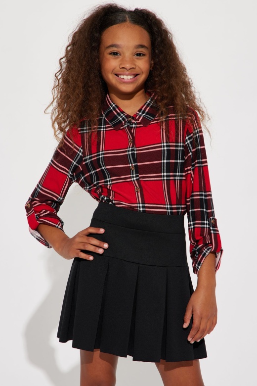 Mini Check It Off My List Plaid Shirt - Red/combo