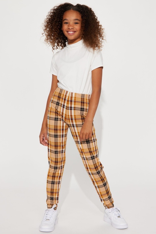 Mini Printed Out Leggings - Mustard