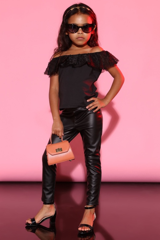 Mini Attitude Off Shoulder Top - Black