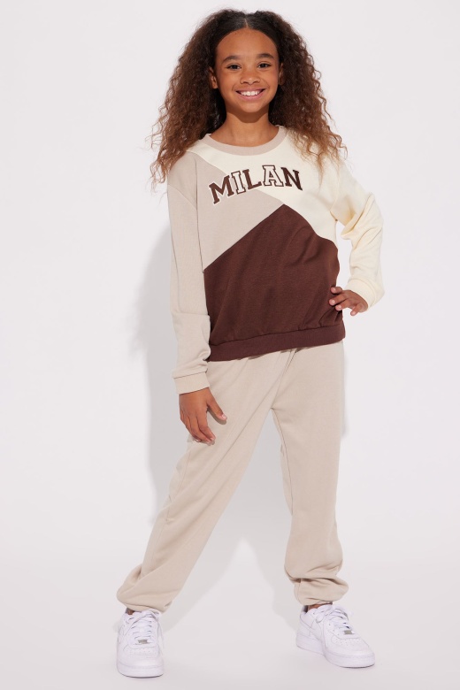 Mini Trip To Milan Pant Set - Brown/Combo