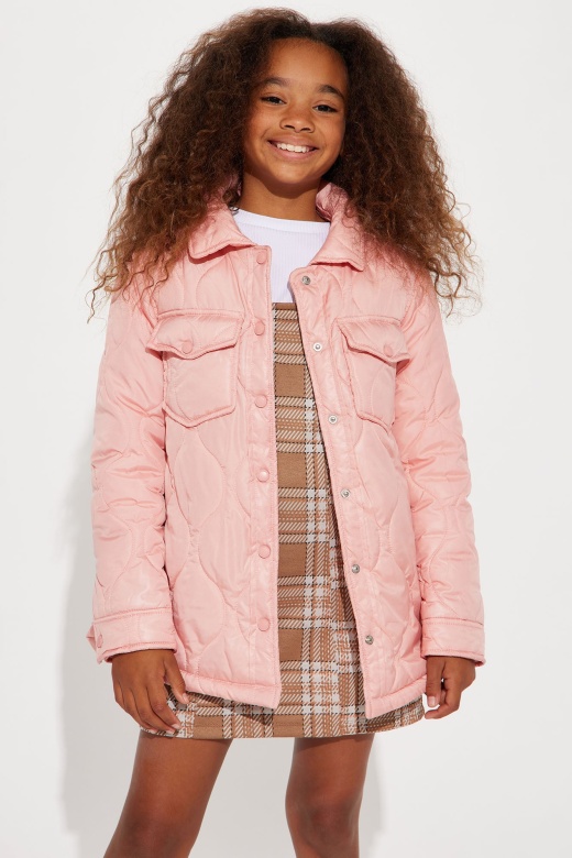 Mini Quilted Dreams Shacket - Blush