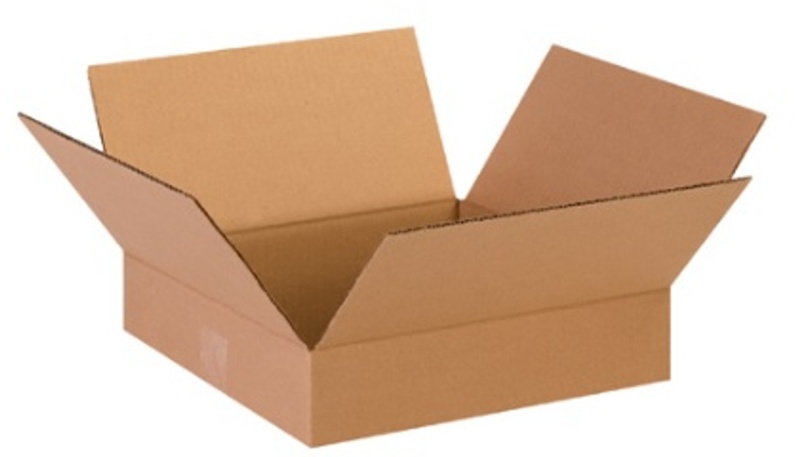 13" X 13" X 3" Flat Corrugated Cardboard Shipping Boxes 25/Bundle