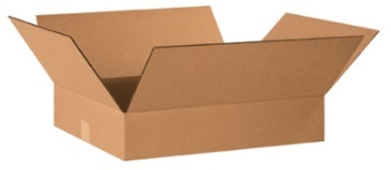 20" X 16" X 4" Flat Corrugated Cardboard Shipping Boxes 25/Bundle