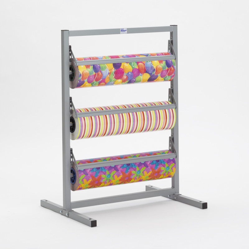 24 Three Roll Wrapping Paper/Cellophane Under Counter Mount Dispenser  Cutter Organizer