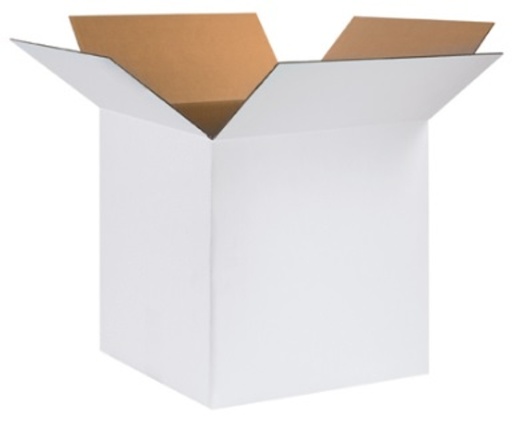 24" X 24" X 24" White Corrugated Cardboard Shipping Boxes
