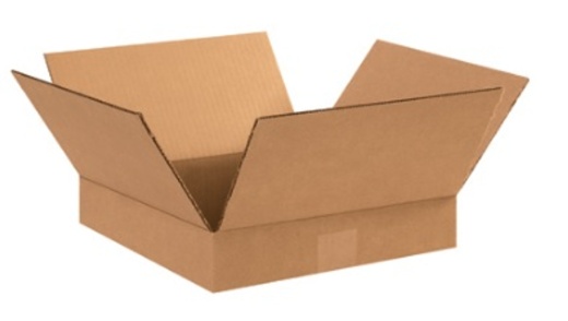 13" X 13" X 2" Flat Corrugated Cardboard Shipping Boxes - 25/Bundle