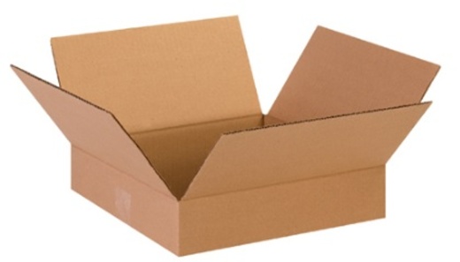 13" x 13" x 3" Flat Corrugated Cardboard Boxes