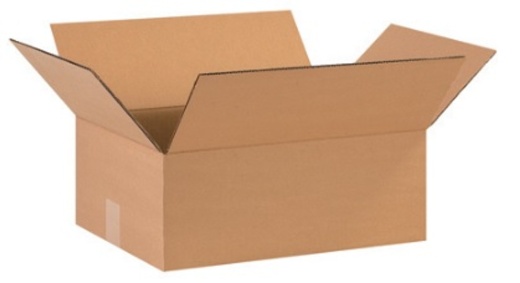 15" X 12" X 5" Flat Corrugated Cardboard Shipping Boxes - 25/Bundle
