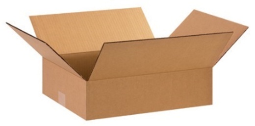 15" X 12" X 3" Flat Corrugated Cardboard Shipping Boxes - 25/Bundle