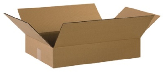 20" x 14" x 3" Flat Corrugated Cardboard Shipping Boxes - 25/Bundle
