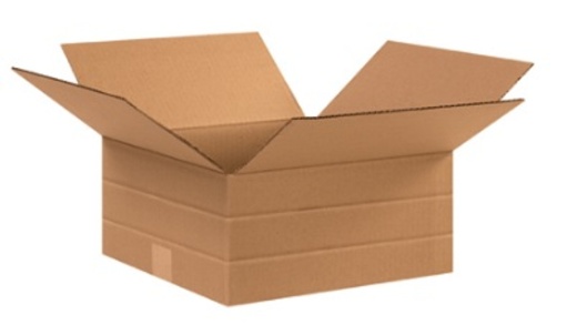 12 1/2" x 12 1/2" x 6" Multi-Depth Corrugated Cardboard Shipping Boxes