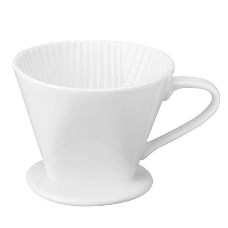 Fino White Porcelain Pour-Over Coffee Filter Cone #2