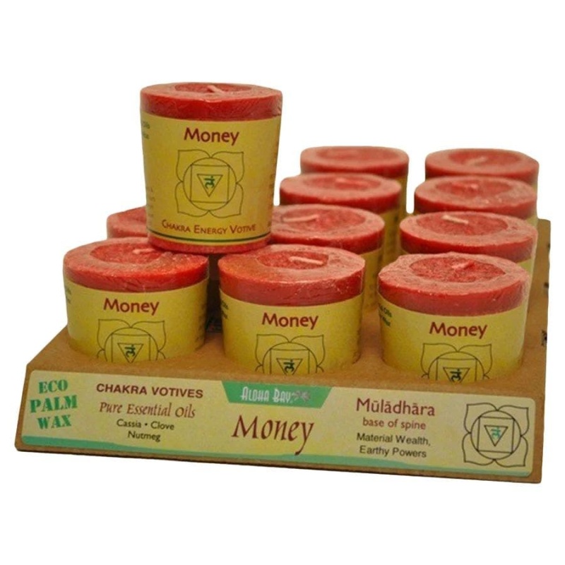 Aloha Bay Red Money Chakra Votive Candles 12-Pack, 2 Oz