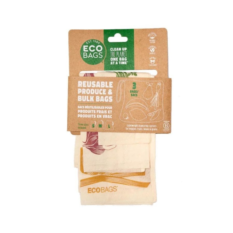 Ecobags Assorted Sizes Gauze Produce Bag Set Of 3