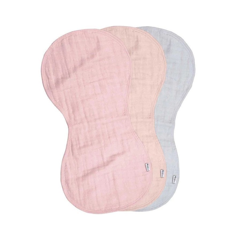 Green Sprouts Rose Organic Cotton Muslin Burp Cloths 3 Pack