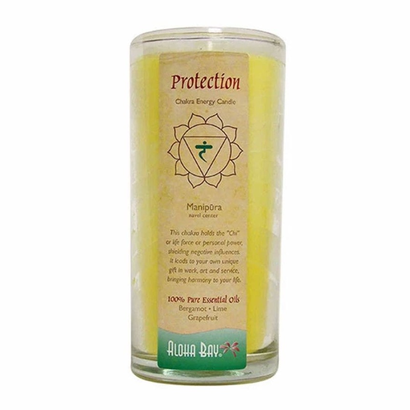 Aloha Bay Yellow Protection Chakra Energy Candle Jar 11 Oz