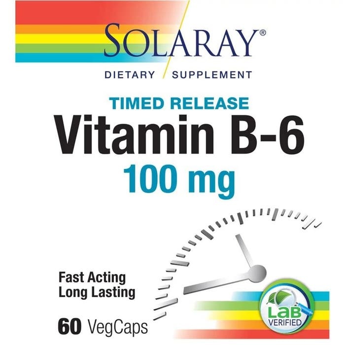 Solaray Vitamin B-6 Two Stage Time Release 60 Count