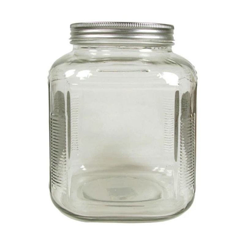 Gallon Square Wide-Mouth Jar With Lid 1 Gallon