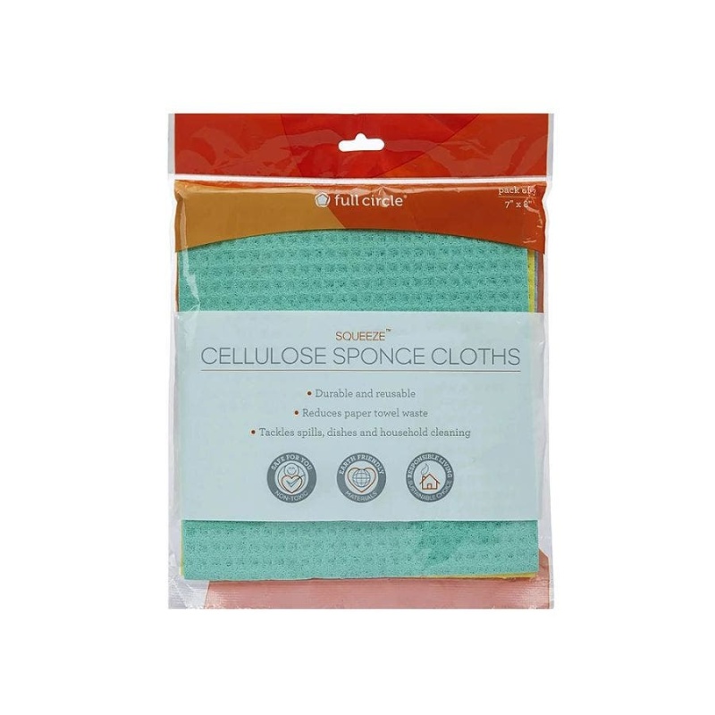 Full Circle Assorted Squeeze Cellulose Sponge Cloths Set Of 3
