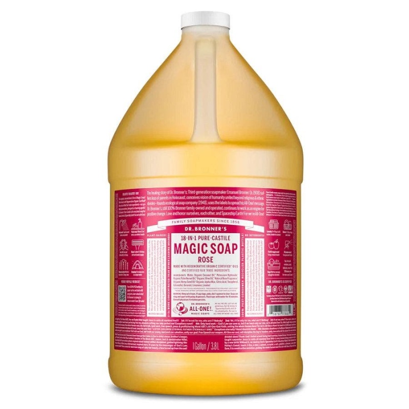 Dr. Bronner's 18-In-1 Pure-Castile Rose Magic Soap 1 Gallon