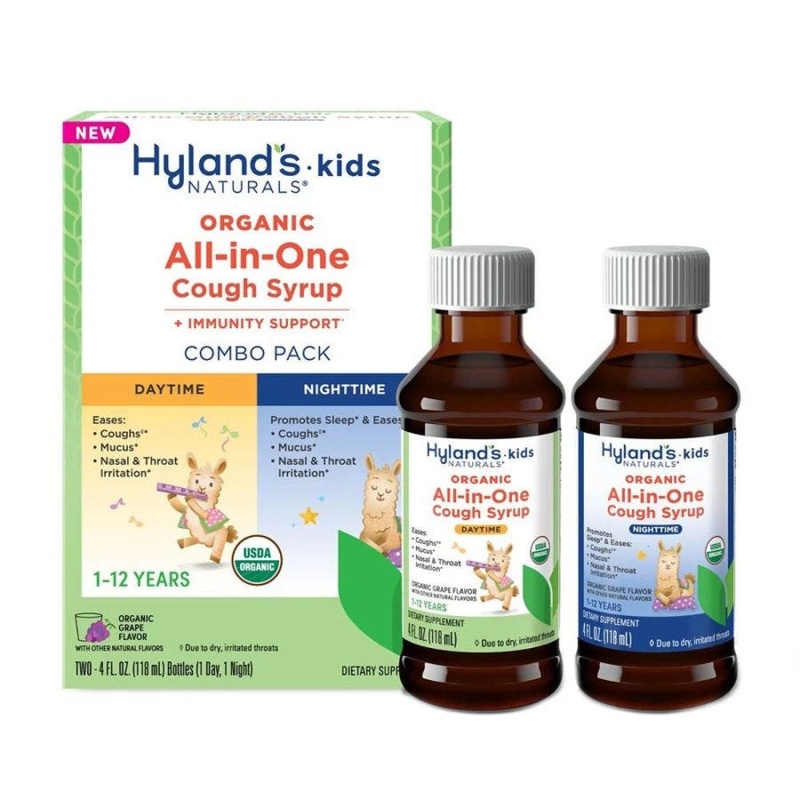 Hyland's Organic Kids Grape All-In-One Cough Syrup Combo Pack