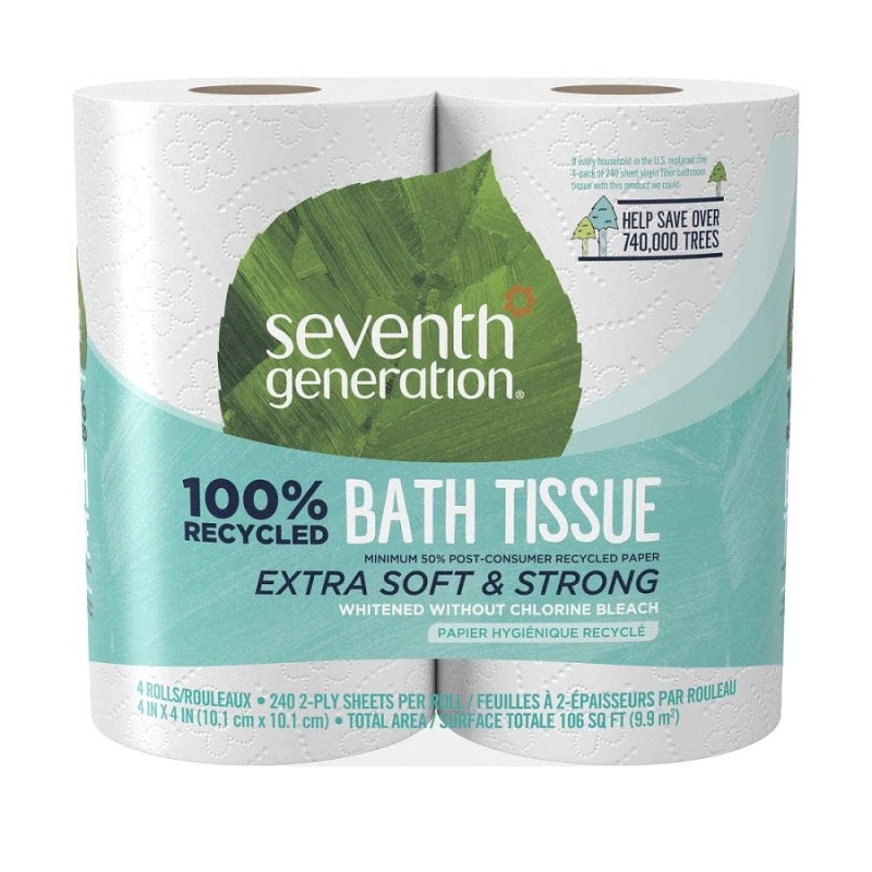 Seventh Generation 100% Recycled White 2-Ply Bathroom Tissue 4 Count